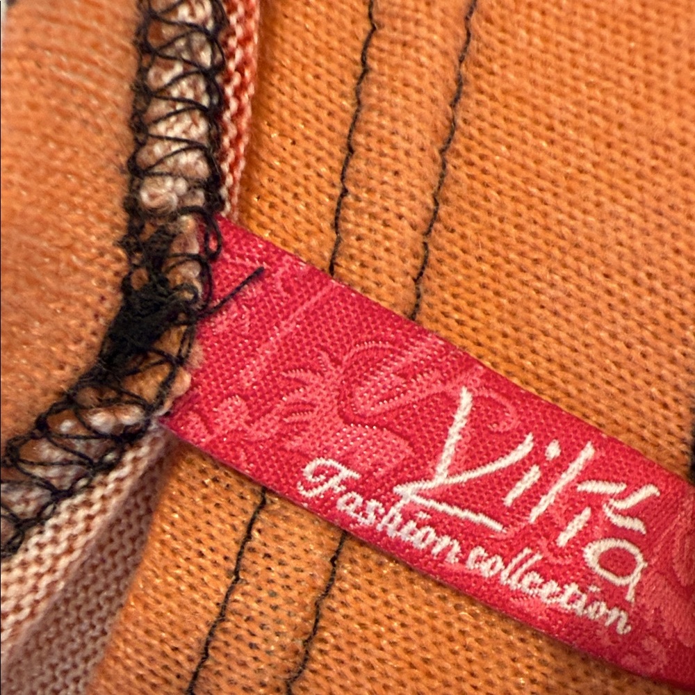 Yilia Fashion Collection funky orange novelty print sweater soft casual fun LG - Picture 7 of 10